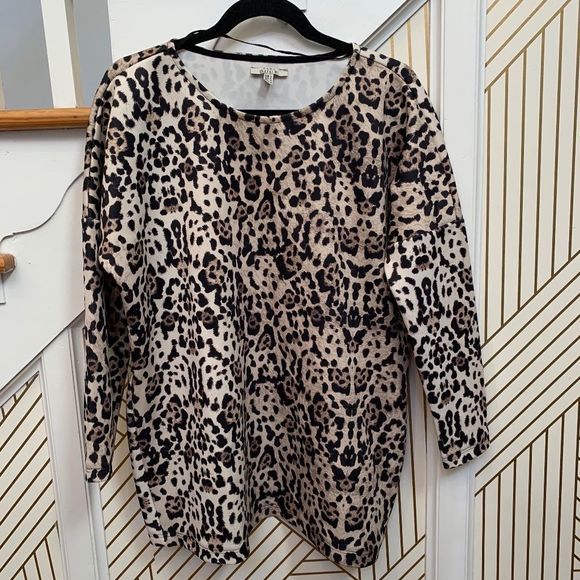 Zara Cheetah Long Sleeve Top - Picture 1 of 4